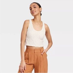 a new day Women's Textured Cream Tank Top